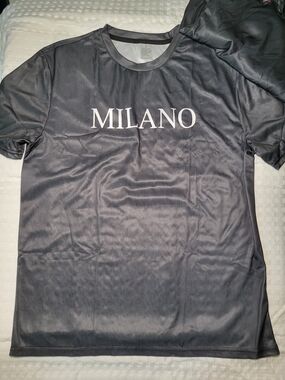 Milano Men's Crew Neck Short Sleeve Tee & Shorts in Charcoal Gray